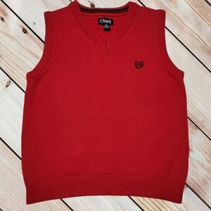 Chaps Red Sleevless Sweater Sz M 10-12